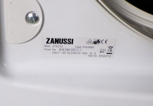 Zanussi 2de hands wasdroger ZTE270