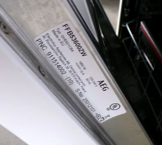 AEG FFB53600ZW vrijstaande vaatwasmachine