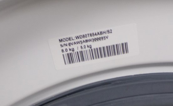 Samsung was-droog combinatie WD80T654ABH/S2