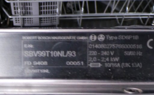 Bosch SBV99T10NL inbouw vaatwasser hoog model