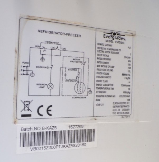 Everglades koel-vriescombinatie EVTD310 2ehands