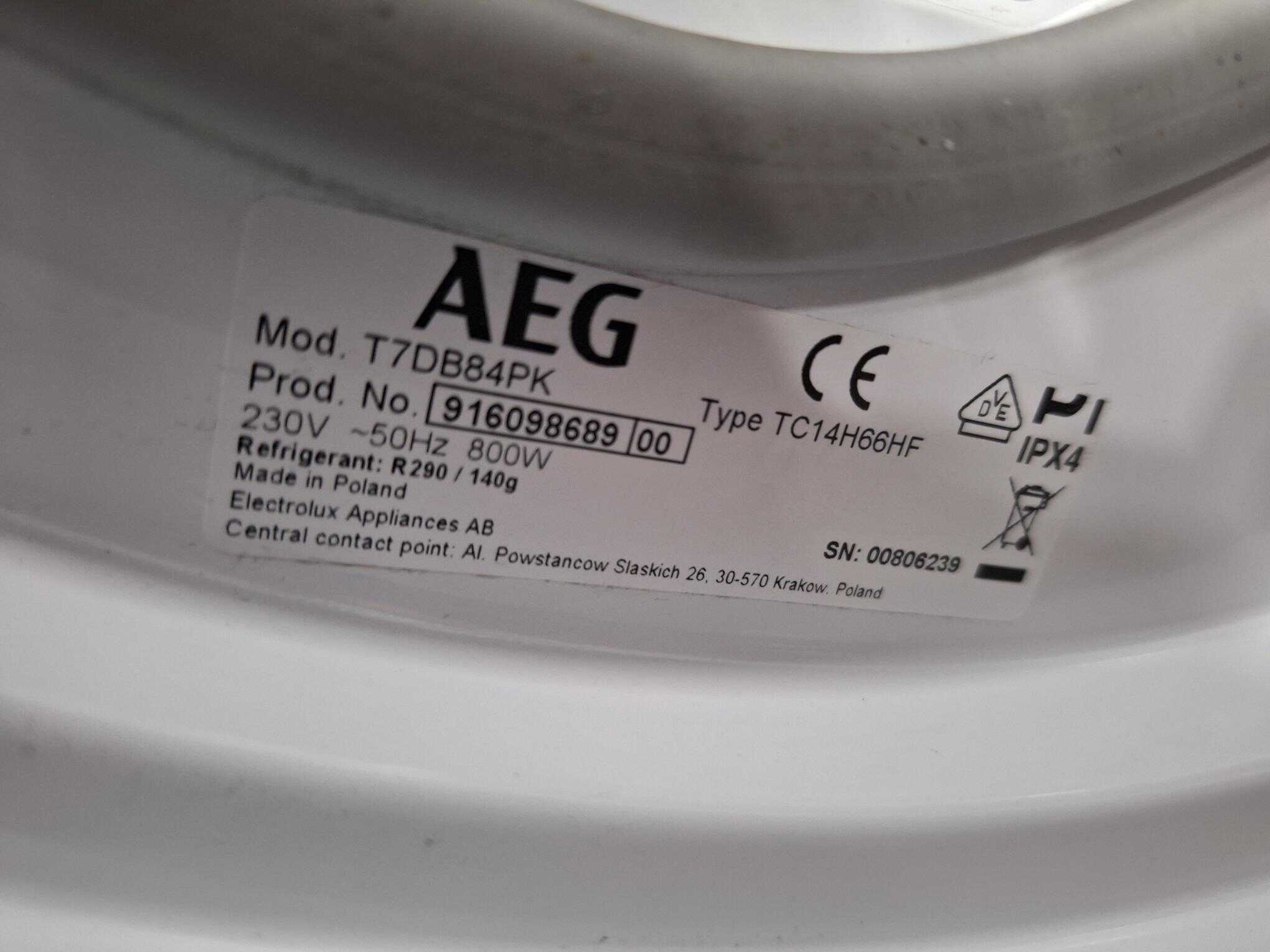 AEG T7DB84pPK warmtepomp droger - 8kg