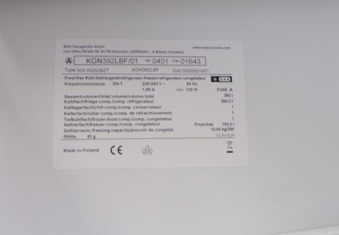 Bosch koel-vriescombinatie - KGN392LBF - 2 meter