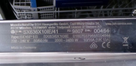 Siemens 2ehands inbouw vaatwasser - SX636X10IE