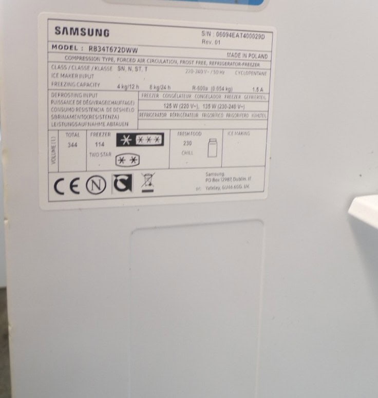Samsung RB34T672DWW - witte koel-vriescombinatie
