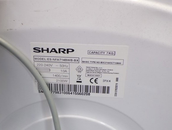 Sharp wasmachine - ES NFA714BWB - 2ehands