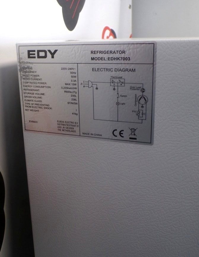 Edy 2ehands hoge koelkast - EDHK7003