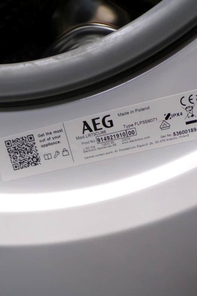 AEG 8kg wasmachine - LR73CU86 - 1600 toeren