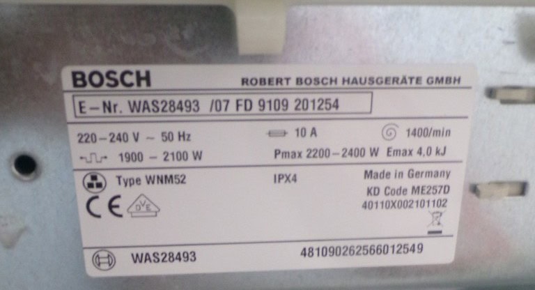 Bosch 2ehands wasmachine - WAS28493 - 8kg