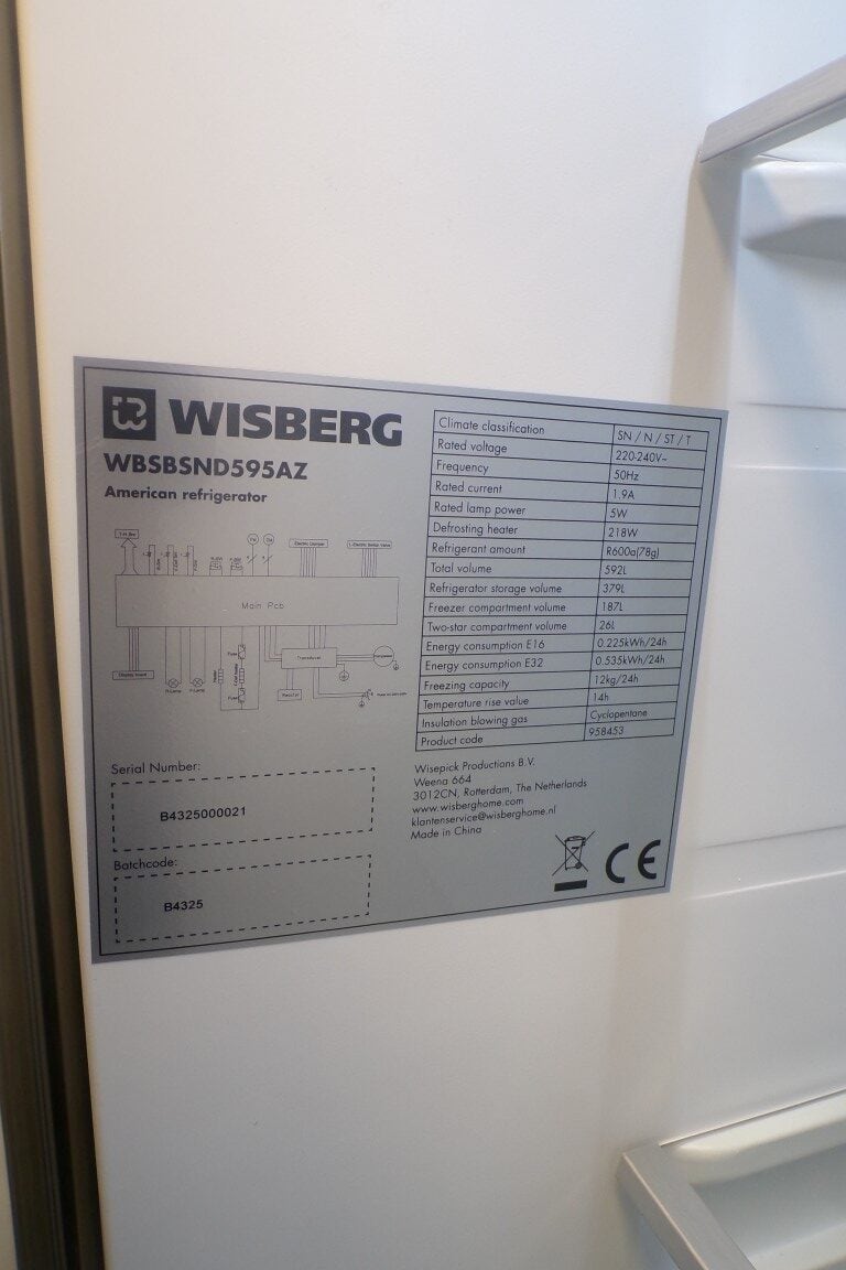 Wisberg Amerikaanse koelkast - WBSBSND595AZ
