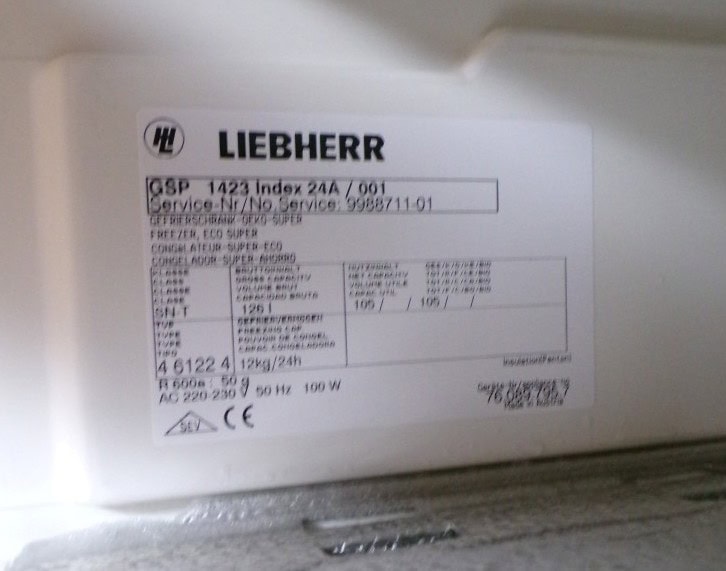 Liebherr GSP1423 2ehands tafelmodel vriezer
