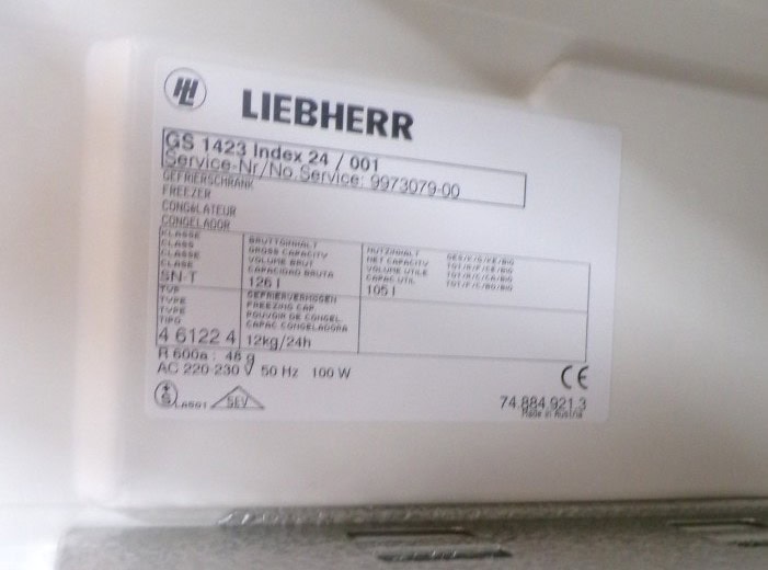 Liebherr GS1423 2ehands tafelmodel vriezer