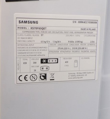 Samsung Amerikaanse koelkast - RS70F65QET