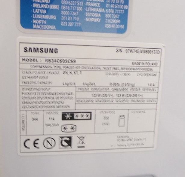 Samsung RB34C605CS9 koel-vriescombinatie - RVS