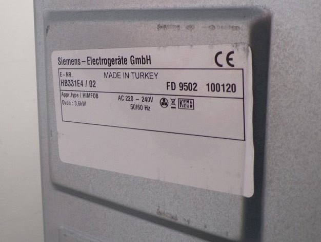 Siemens HB331E4 inbouw oven tweedehands