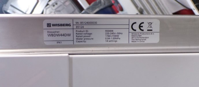 Wisberg WBDW44DW vrijstaande vaatwasmachine