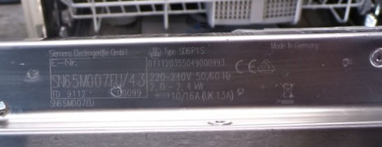 Siemens volledig inbouw vaatwasser - SN65M007 - 2ehands
