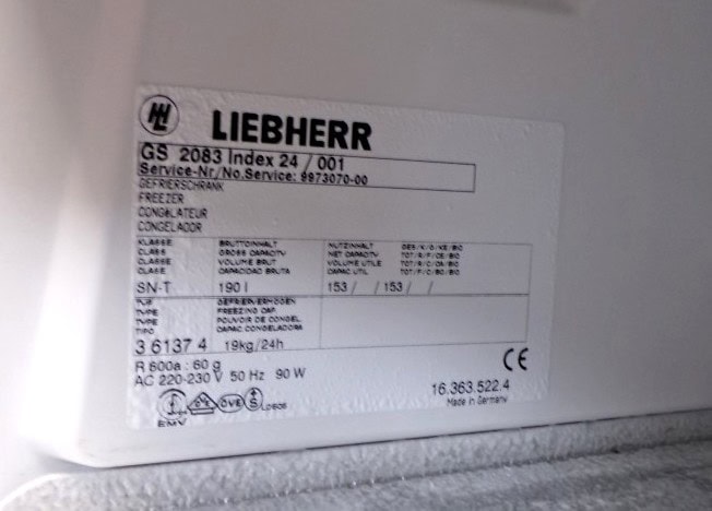 Liebherr vrieskast - GS2083 - 2ehands - 5 lades