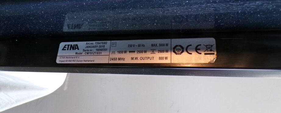 Etna CM751ZT inbouw combi magnetron - 2dehands
