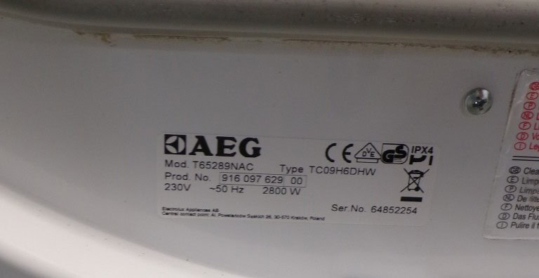 AEG 2dehands condensdroger - T65289NAC