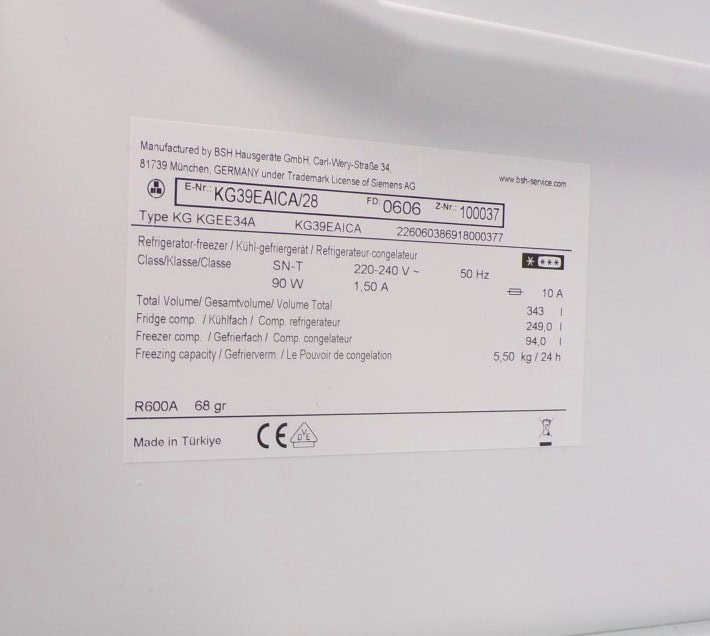 Siemens koel-vriescombinatie - KG39EAICA